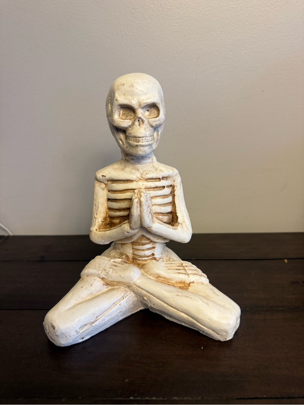Meditating Skeleton Yoga Figurine Halloween Décor 8.5”